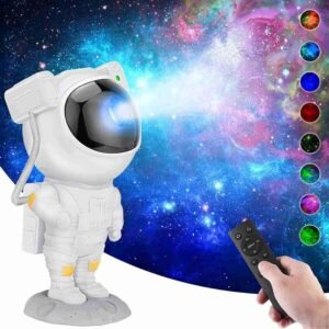 Astronaut Star Projector Night Light 360° Rotating LED Galaxy Lamp with Timer & Remote