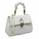 Graceful Stylish Sling Bag Luxury PU Leather Women’s Shoulder Bag (Grey)