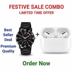 Airpod Pro True Wireless Bluetooth Earphones with 10H Playtime+Free Watch (White)