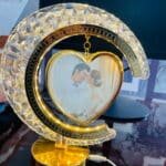 Motivatebox LED Half Moon Crystal Lamp Photo Frame Personalized Gift Lamp for Birthday, Anniversary & Wedding